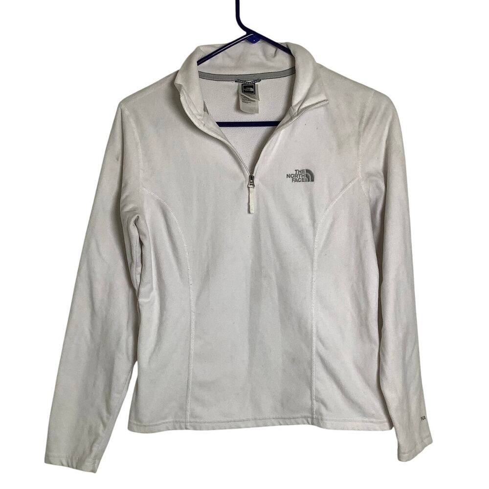 The North Face Women's Small White Quarter Zip Fleece Pullover Gorpcore I7-5